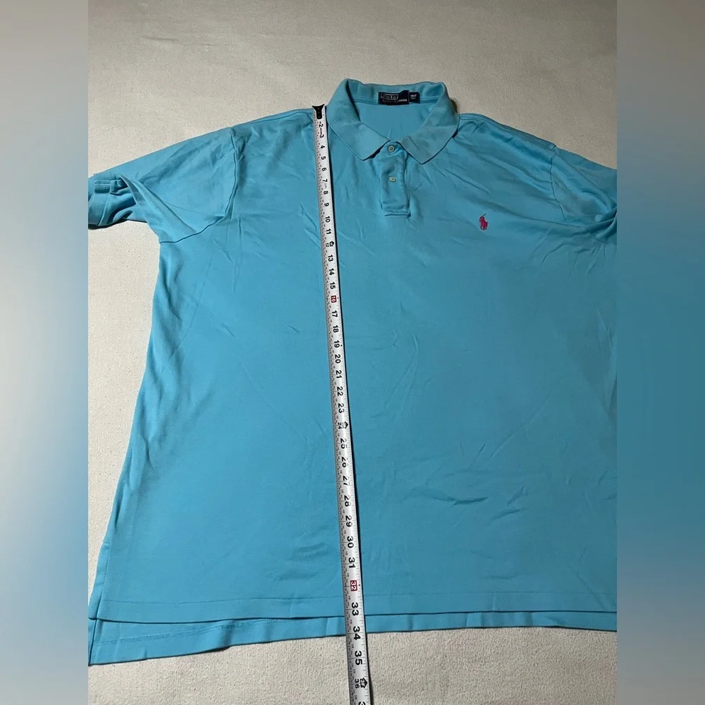 Polo Ralph Lauren Mens 3XLT Blue Short Sleeve‎ Polo 100% Cotton Shirt *FLAW